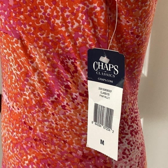 Chaps medium top short sleeves new with tag pink orange - Picture 10 of 11